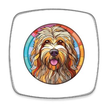 Bergamasco Schäferhund Hunderasse buntes Aquarell - Viereckiger Kühlschrankmagnet - Weiß - Vorne