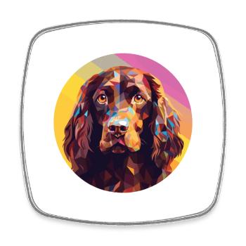 Boykin Spaniel chien race aquarelle Illustration - Magnet carré - blanc - Devant