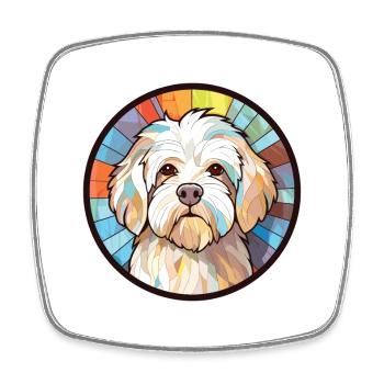 Bouledogue Français chien race aquarelle Illustration - Magnet carré - blanc - Devant