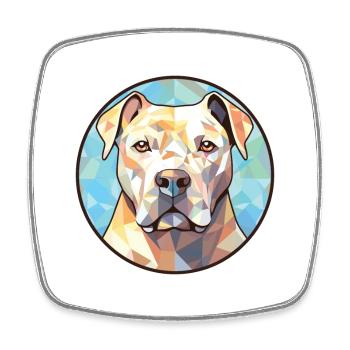 Français blanc et Orange chien chien race aquarelle - Magnet carré - blanc - Devant