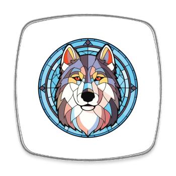 Alaskan Malamute Hunderasse Aquarell Illustration - Viereckiger Kühlschrankmagnet - Weiß - Vorne