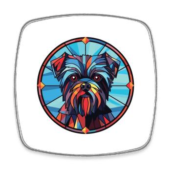 Affenpinscher Dog Breed Watercolor Illustration - Square fridge magnet - white - Front