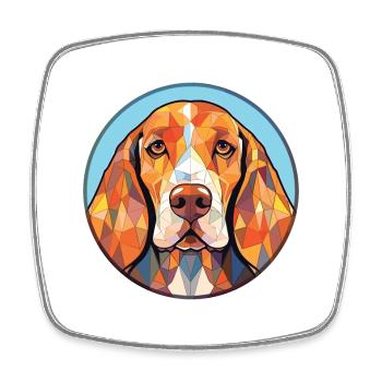 Amerikanisch Englisch Coonhound Hunderasse Aquarell - Viereckiger Kühlschrankmagnet - Weiß - Vorne