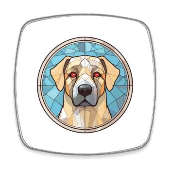 Anatolian Shepherd Dog Breed Colorful Watercolor - Square fridge magnet - white - Front