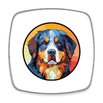 bouvier bernois race aquarelle illustration - Magnet carré - blanc - Devant
