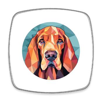 Bluthund Hunderasse Aquarell Glas Illustration - Viereckiger Kühlschrankmagnet - Weiß - Vorne
