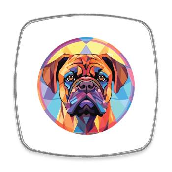 Bullmastiff Dog Breed Watercolor Illustration - Square fridge magnet - white - Front