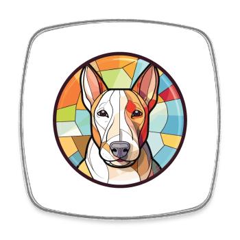 Bull Terrier chien race aquarelle Illustration - Magnet carré - blanc - Devant