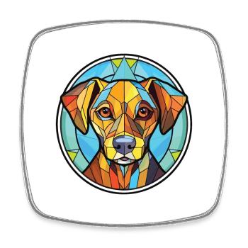 Illustration à l’aquarelle de race de chien de spitz finlandais - Magnet carré - blanc - Devant