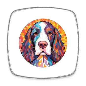 Gascons Saintongeois Dog Breed Colorful Watercolor - Square fridge magnet - white - Front