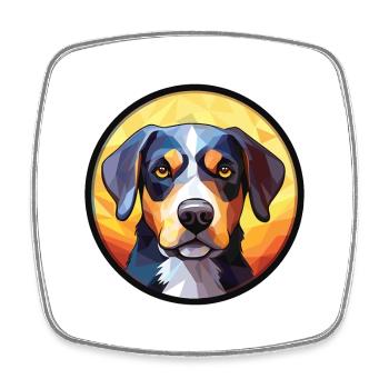 German Boxer Dog Breed Watercolor Illustration - Square fridge magnet - white - Front