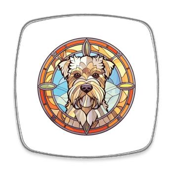 Deutsche Spaniel-Hunderasse Aquarell-Illustration - Viereckiger Kühlschrankmagnet - Weiß - Vorne