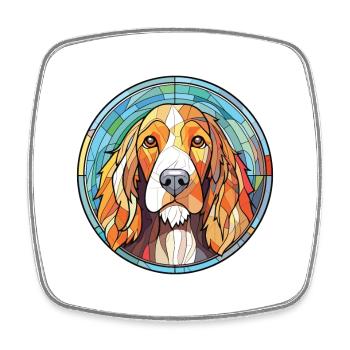 Deutsch Drahthaar Vorstehhund Rasse Aquarell - Viereckiger Kühlschrankmagnet - Weiß - Vorne