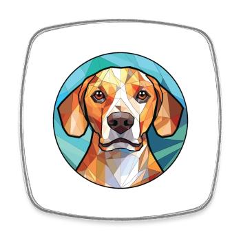 Glen Of Imaal Terrier chien race verre aquarelle - Magnet carré - blanc - Devant