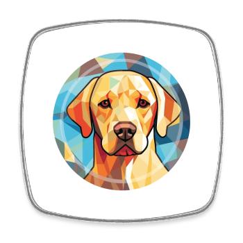 Labrador Retriever Hund Rasse buntes Aquarell - Viereckiger Kühlschrankmagnet - Weiß - Vorne