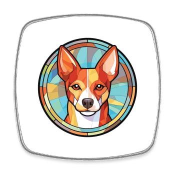 Basenji Hunderasse Bunte Aquarell Illustration - Viereckiger Kühlschrankmagnet - Weiß - Vorne