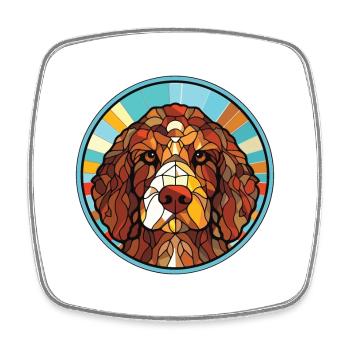 Barbet Dog Breed Colorful Watercolor Illustration - Square fridge magnet - white - Front