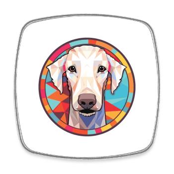Bedlington Terrier Dog Breed Colorful Watercolor - Square fridge magnet - white - Front