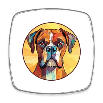 Boxer chien race coloré aquarelle Illustration - Magnet carré - blanc - Devant