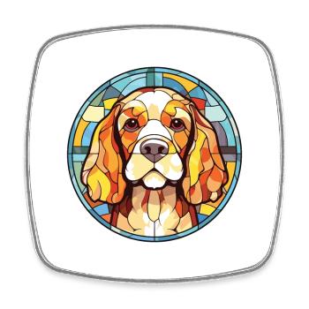 Flach beschichtetes Retriever-Hunderassen-Aquarellglas - Viereckiger Kühlschrankmagnet - Weiß - Vorne