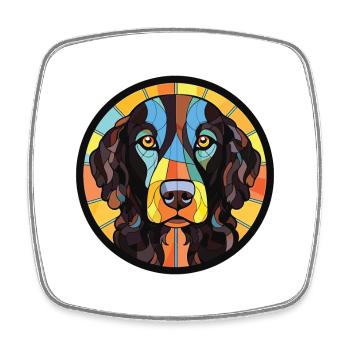 Bouledogue Français chien race aquarelle Illustration - Magnet carré - blanc - Devant
