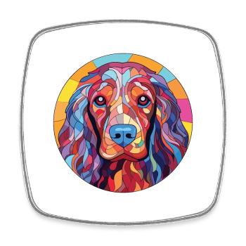 Friesische Wasserhundrasse Aquarell-Illustration - Viereckiger Kühlschrankmagnet - Weiß - Vorne