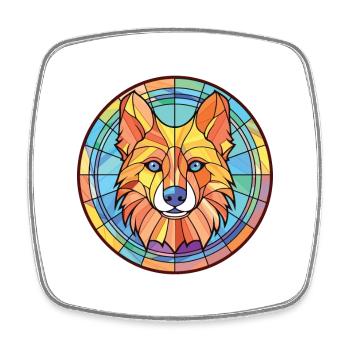 Deutsche Jagdterrier Hunderasse Aquarellglas - Viereckiger Kühlschrankmagnet - Weiß - Vorne