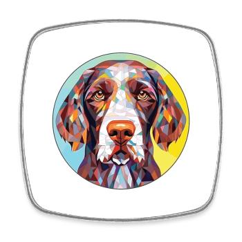 Deutsch Kurzhaar Vorstehhund Rasse Aquarell - Viereckiger Kühlschrankmagnet - Weiß - Vorne