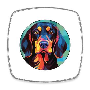 Deutsch Drahthaar Vorstehhund Rasse Aquarell - Viereckiger Kühlschrankmagnet - Weiß - Vorne