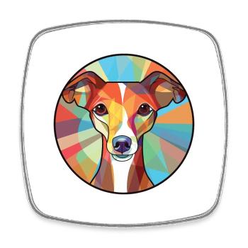 Italian Greyhound Dog Breed Colorful Watercolor - Square fridge magnet - white - Front
