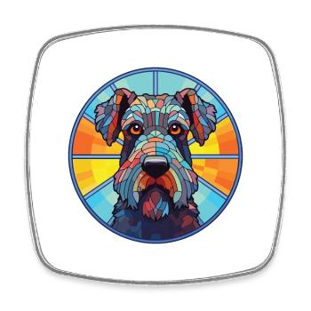 Kerry Blue Terrier Hunderasse buntes Aquarell - Viereckiger Kühlschrankmagnet - Weiß - Vorne