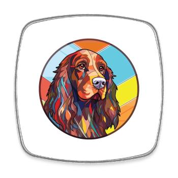 Deutsche Hunderasse Bunte Aquarell-Illustration - Viereckiger Kühlschrankmagnet - Weiß - Vorne