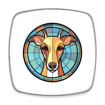 Kornweihen-Hunderasse Bunte Aquarell-Illustration - Viereckiger Kühlschrankmagnet - Weiß - Vorne