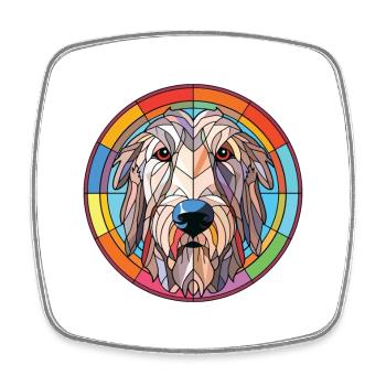 Irish Wolfhound chien race aquarelle Illustration - Magnet carré - blanc - Devant