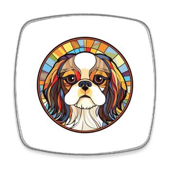 Japanese Chin Dog Breed Watercolor Illustration - Square fridge magnet - white - Front