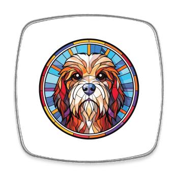 Tibet Terrier Hunderasse Aquarell Illustration - Viereckiger Kühlschrankmagnet - Weiß - Vorne
