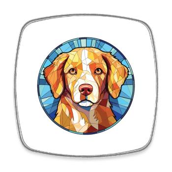Nova Scotia Duck Tolling Retriever Dog Watercolor - Square fridge magnet - white - Front