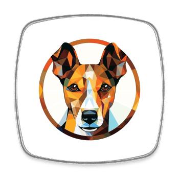 Glatte Foxterrier-Hunderasse buntes Aquarell - Viereckiger Kühlschrankmagnet - Weiß - Vorne