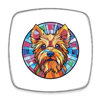 Silky Terrier Dog Breed Watercolor Illustration - Square fridge magnet - white - Front