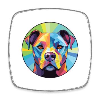 Staffordshire Bullterrier Hunderasse Aquarell - Viereckiger Kühlschrankmagnet - Weiß - Vorne