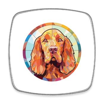 Sussex Spaniel chien race aquarelle Illustration - Magnet carré - blanc - Devant
