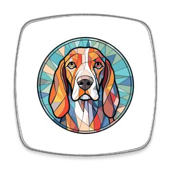 Treeing Walker Coonhound Dog Breed Watercolor - Square fridge magnet - white - Front