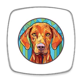 Vizsla Dog Breed Colorful Watercolor Illustration - Square fridge magnet - white - Front
