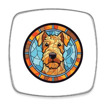 Lakeland Terrier chien race aquarelle Illustration - Magnet carré - blanc - Devant