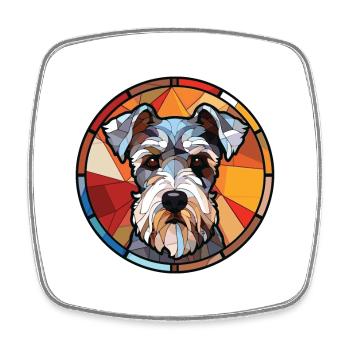 Miniatur Schnauzer Hunderasse buntes Aquarell - Viereckiger Kühlschrankmagnet - Weiß - Vorne
