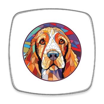 Petits Bassets Griffons Vendéen Chien Aquarelle - Magnet carré - blanc - Devant