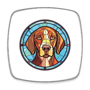 Pointer Dog Breed Colorful Watercolor Illustration - Square fridge magnet - white - Front