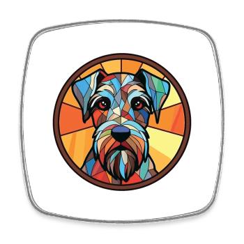 Standard-Schnauzer-Hunderasse buntes Aquarell - Viereckiger Kühlschrankmagnet - Weiß - Vorne