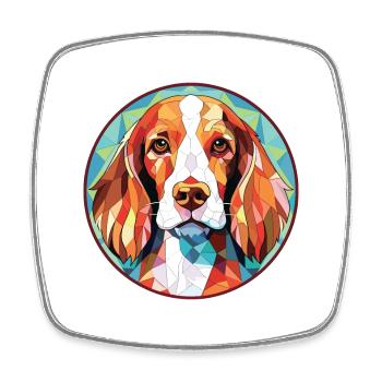 Welsh Springer Spaniel Hunderasse Aquarellglas - Viereckiger Kühlschrankmagnet - Weiß - Vorne