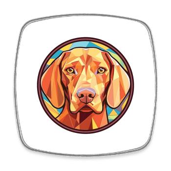 Wirehaired Vizsla Dog Breed Colorful Watercolor - Square fridge magnet - white - Front